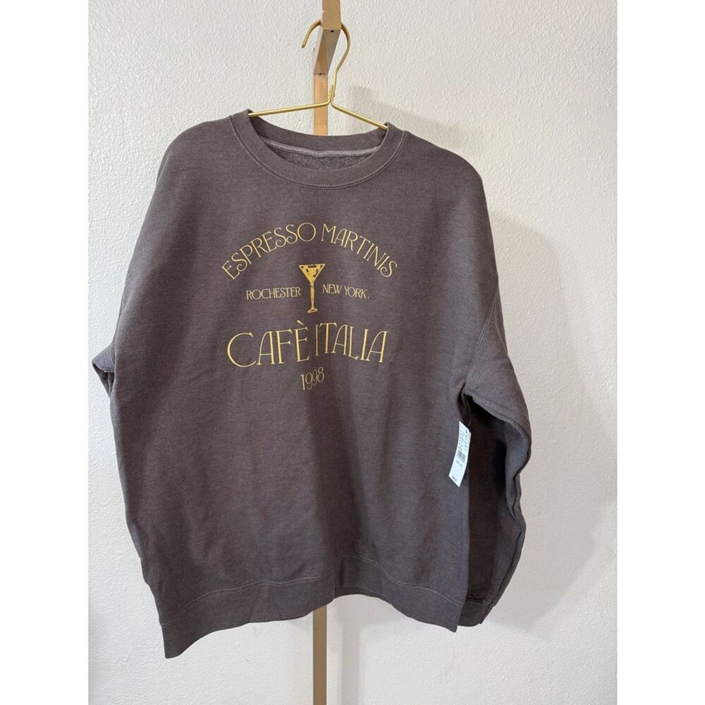 Golden Hour- Expresso Martini -L/XL Brown Graphic Sweatshirt- NEW
